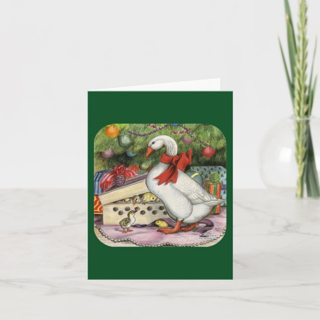 Cartes Pour Fêtes Annuelles Oie de Noël (Devant)