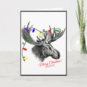 Cartes Pour Fêtes Annuelles Oie de Noël stupide avec lumières de vacances