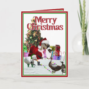 Cartes Pour Fêtes Annuelles Oie Et Canards Père Noël De Noël