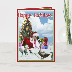 Cartes Pour Fêtes Annuelles Oie Et Canards Père Noël De Noël