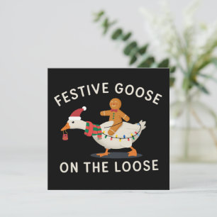Cartes Pour Fêtes Annuelles Oie festive en liberté Christmas Gingerbread