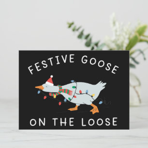 Cartes Pour Fêtes Annuelles Oie festive en liberté Noël Canard drôle