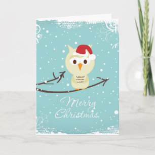 Cartes Pour Fêtes Annuelles Oiseau Beige Mignonne Sur Une Branche
