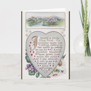 Cartes Pour Fêtes Annuelles Oiseau bleu vintage Valentine