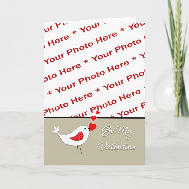 Cartes Pour Fêtes Annuelles Oiseau Carte-Mignon de photo de Saint-Valentin (Devant)