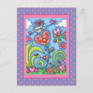 CARTES POUR FÊTES ANNUELLES OISEAU D'ART FOLK WHIMSICAL, VALENTINE HEARDEN GAR