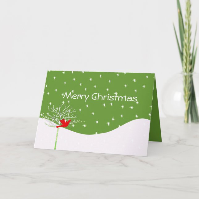 Cartes Pour Fêtes Annuelles Oiseau de Noël - Avec votre photo à l'intérieur (Devant)