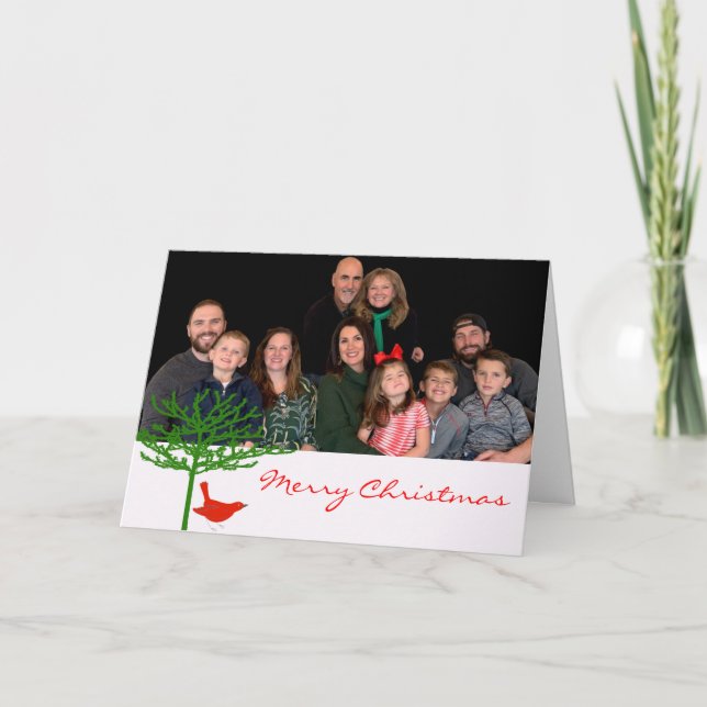 Cartes Pour Fêtes Annuelles Oiseau de Noël - - Customisé (Devant)