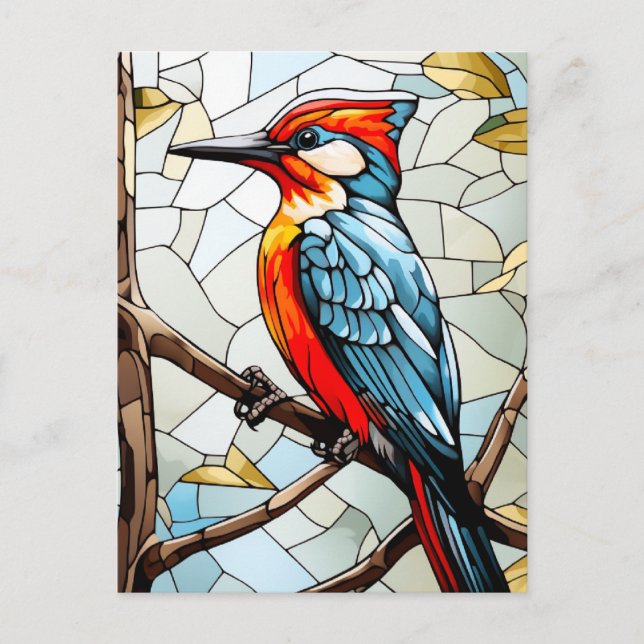 Cartes Pour Fêtes Annuelles Oiseau de pic de verre (Devant)