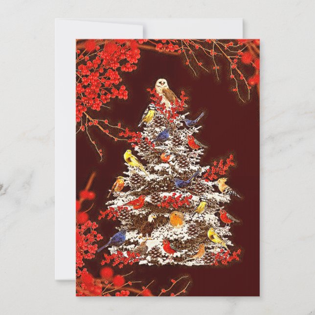 Cartes Pour Fêtes Annuelles Oiseau de vacances (Devant)