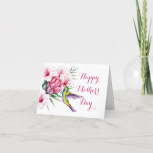 Cartes Pour Fêtes Annuelles Oiseau et fleurs tropicaux