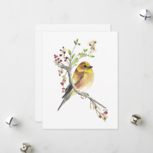 Cartes Pour Fêtes Annuelles Oiseau Goldfinch américain