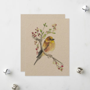 Cartes Pour Fêtes Annuelles Oiseau Goldfinch américain