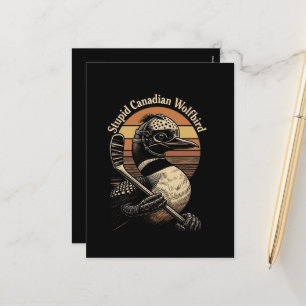 Cartes Pour Fêtes Annuelles Oiseau loup canadien stupide
