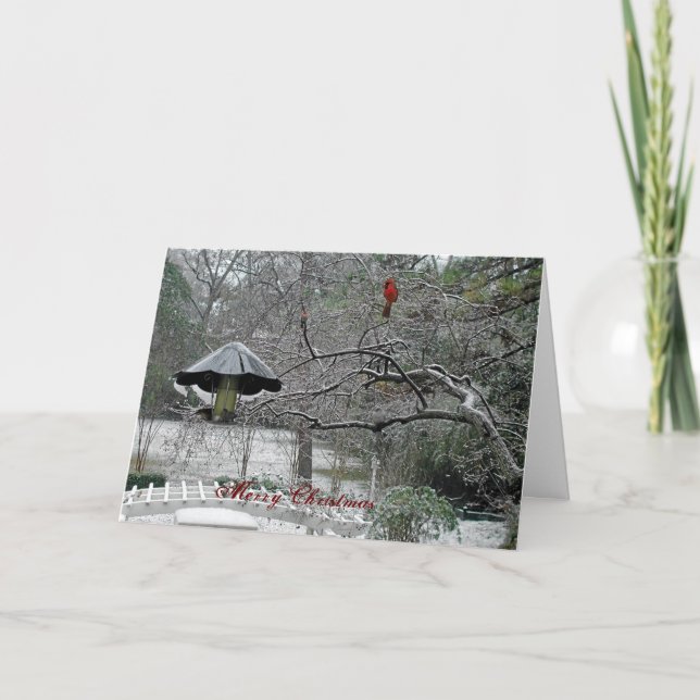 Cartes Pour Fêtes Annuelles oiseaux 5 de neige (Devant)