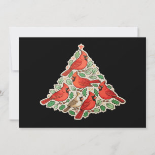 Cartes Pour Fêtes Annuelles Oiseaux cardinaux Arbre de Noël Xmas Fêtes Famille