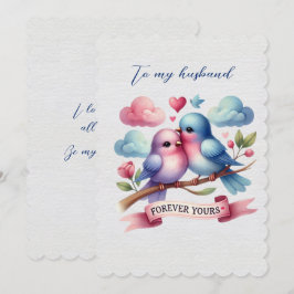Cartes Pour Fêtes Annuelles Oiseaux d'amour de mari pour toujours à toi Saint-
