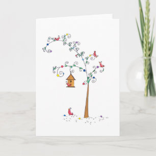 Cartes Pour Fêtes Annuelles Oiseaux de fête, vierges