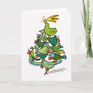 Cartes Pour Fêtes Annuelles oiseaux de noël