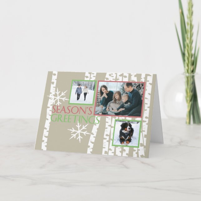 Cartes Pour Fêtes Annuelles Oiseaux de Noël Photo (Devant)