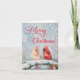 Cartes Pour Fêtes Annuelles Oiseaux d'hiver rustiques Aquarelle Joyeux Noël