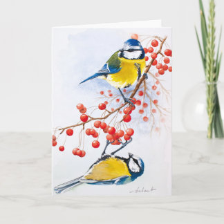 Cartes Pour Fêtes Annuelles Oiseaux jaunes