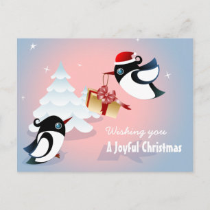 Cartes Pour Fêtes Annuelles Oiseaux mignons Noël présent