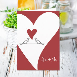 Cartes Pour Fêtes Annuelles Oiseaux modernes simples personnalisés en amour Co