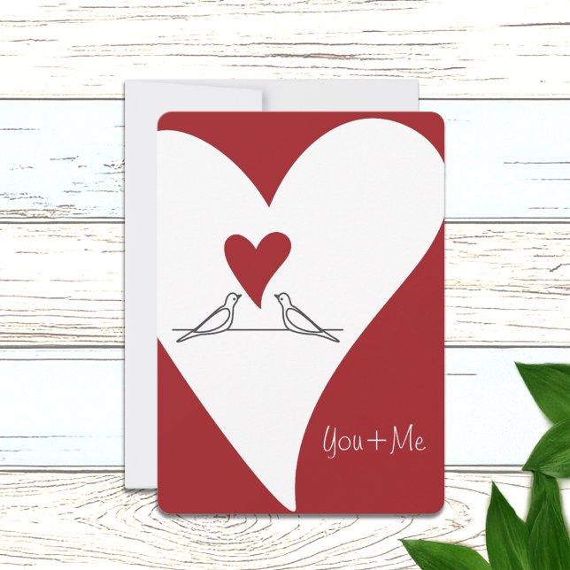Cartes Pour Fêtes Annuelles Oiseaux modernes simples personnalisés en amour Co (Créateur téléchargé)