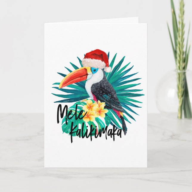 Cartes Pour Fêtes Annuelles Oiseaux tropicaux de jungle de Mele Kalikimaka (Devant)