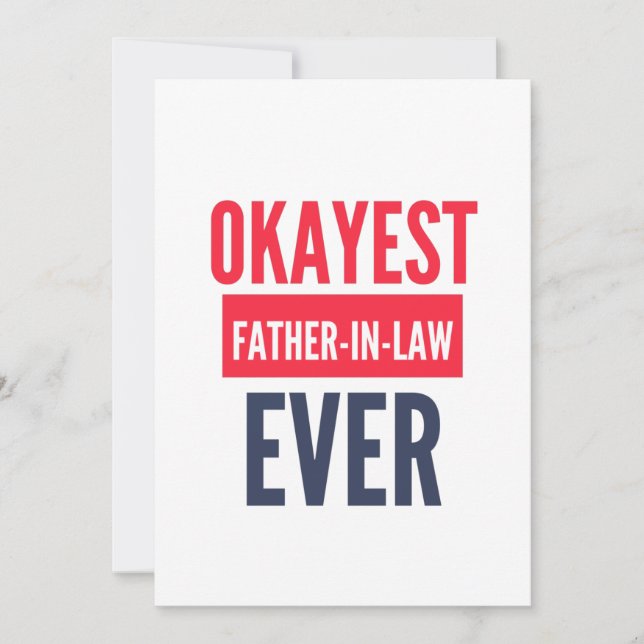 CARTES POUR FÊTES ANNUELLES OKAYEST PÈRE-EN-DROIT JAMAIS (Devant)