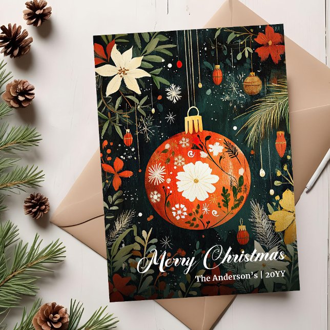 Cartes Pour Fêtes Annuelles Old Fashioned Christmas Bauble Digital Greeting (Old Fashioned Christmas Bauble Digital Greeting Holiday Card)