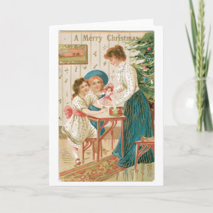 Cartes Pour Fêtes Annuelles Old-fashioned Christmas, Famliy