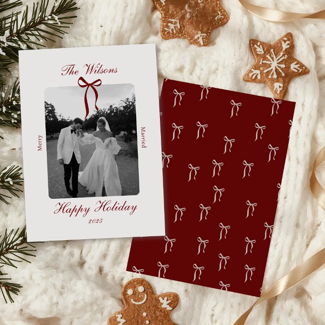 Cartes Pour Fêtes Annuelles Old Money Burgundy Photo Christmas Holiday Card (Créateur téléchargé)