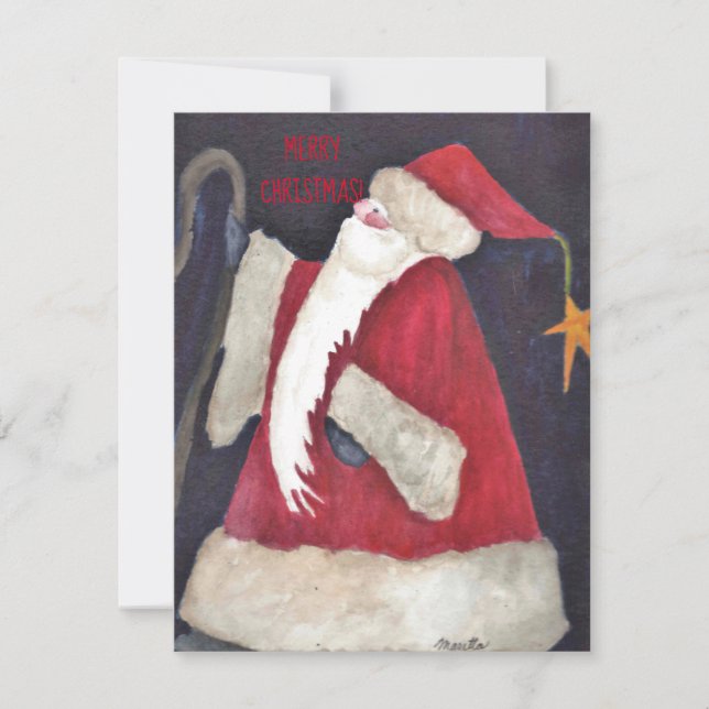 Cartes Pour Fêtes Annuelles Old World Santa  (Devant)