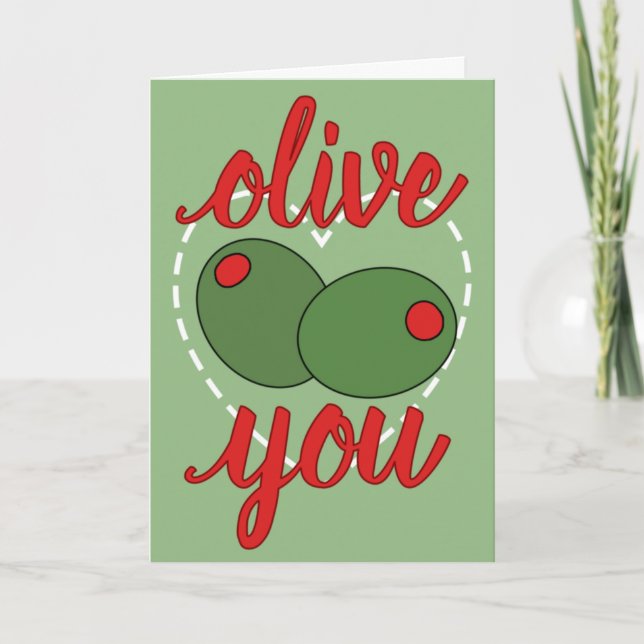 Cartes Pour Fêtes Annuelles Olive You (Saint Valentin) (Devant)