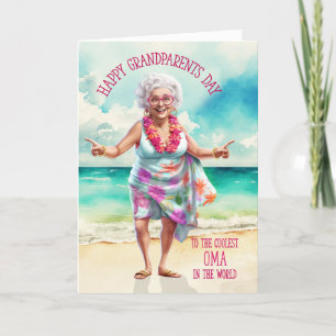Cartes Pour Fêtes Annuelles Oma German Grand-mère Funny Grand-parents Day