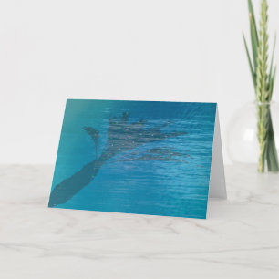 Cartes Pour Fêtes Annuelles Ombre de palme dans la piscine