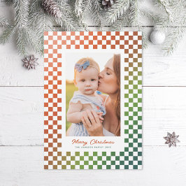 Cartes Pour Fêtes Annuelles Ombre Retro Checkers Photo