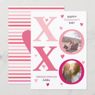 Cartes Pour Fêtes Annuelles Ombre rose HOHO Galentines Day deux photos
