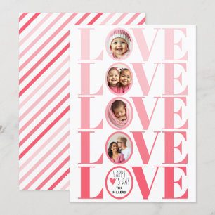 Cartes Pour Fêtes Annuelles Ombre rose LOVE photo Valentines Day