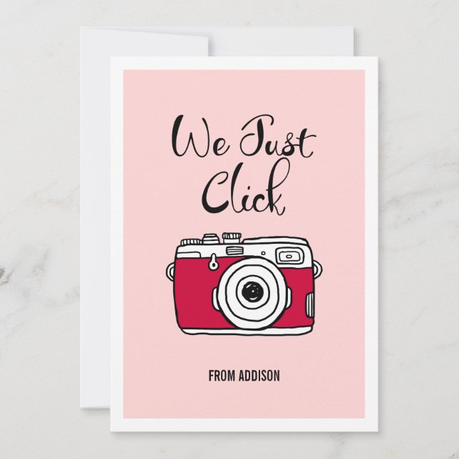 Cartes Pour Fêtes Annuelles On clique juste sur Caméra Valentine Card (Devant)