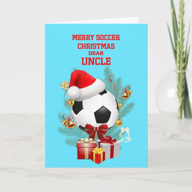 Cartes Pour Fêtes Annuelles Oncle Christmas Soccer (Devant)