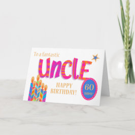 Cartes Pour Fêtes Annuelles Oncle d'âge personnalisé, bougies d'anniversaire e