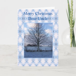 Cartes Pour Fêtes Annuelles Oncle paysage neigeux Noël