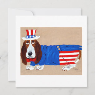 Cartes Pour Fêtes Annuelles Oncle Sam Basset Hound