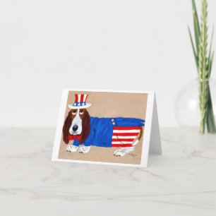 Cartes Pour Fêtes Annuelles Oncle Sam Basset Hound