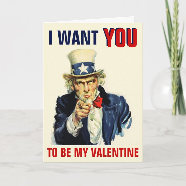 Cartes Pour Fêtes Annuelles Oncle Sam excentrique Valentine (Devant)