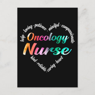 Cartes Pour Fêtes Annuelles Oncologie Infirmière Coeur Mot Cloud Aquarelle Arc