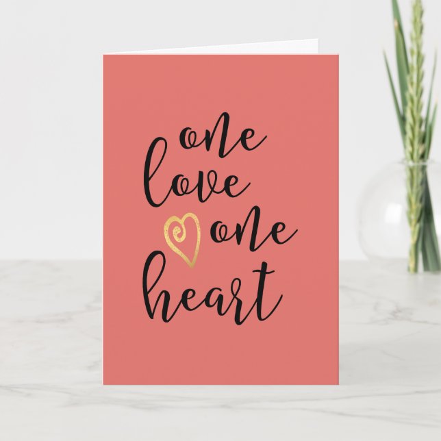 Cartes Pour Fêtes Annuelles One Love One Heart Valentine (Devant)